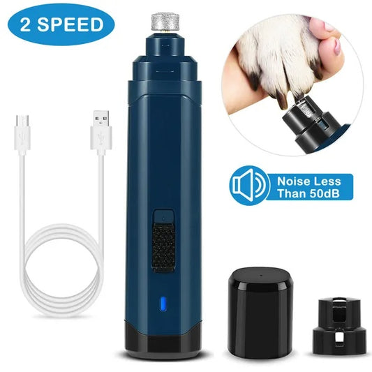 Premium Pet Nail Grinder – Rechargeable, Quiet & Adjustable 2-Speed Electric Trimmer for Dogs and Cats