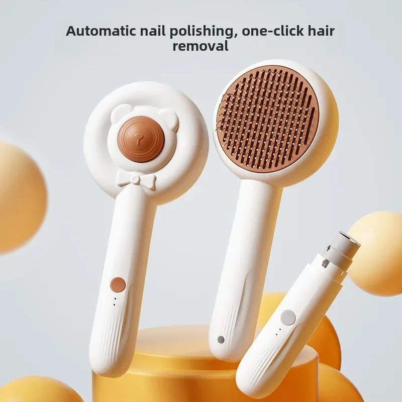 Rechargeable 2-in-1 Pet Nail Trimmer & Grooming Brush