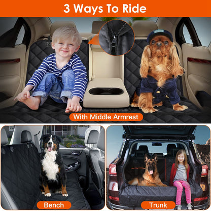 Waterproof Dog Car Seat Cover with Seat Belt