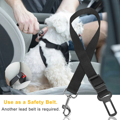 Pet Car Safety Seat Belt – Adjustable, Durable & Secure Travel Restraint