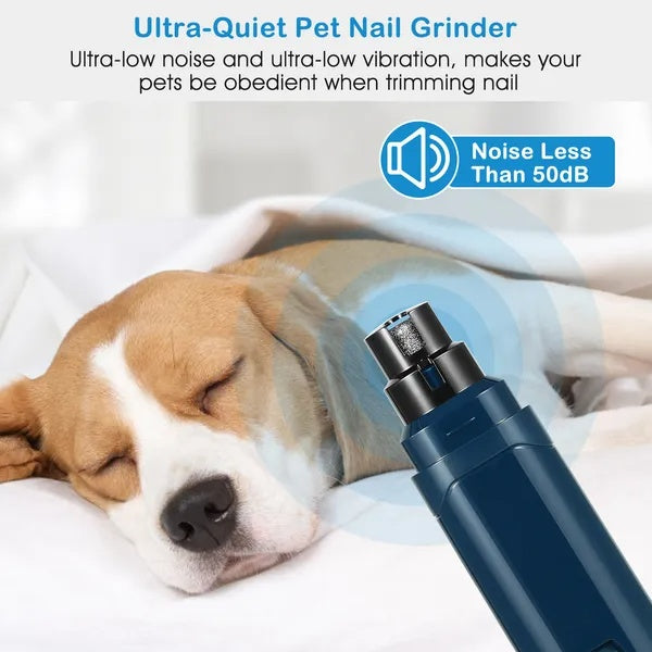 Premium Pet Nail Grinder – Rechargeable, Quiet & Adjustable 2-Speed Electric Trimmer for Dogs and Cats