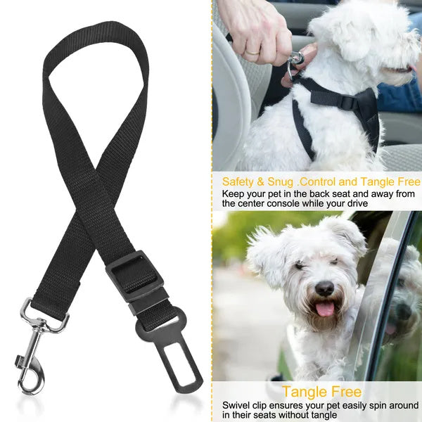 Pet Car Safety Seat Belt – Adjustable, Durable & Secure Travel Restraint