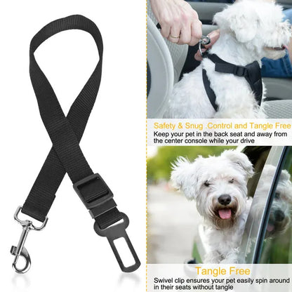 Pet Car Safety Seat Belt – Adjustable, Durable & Secure Travel Restraint