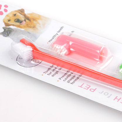 Double-Head Pet Toothbrush & Finger Brush Set