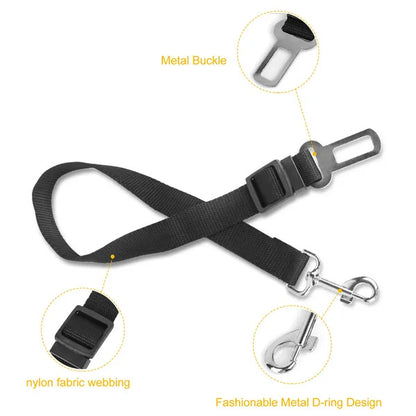 Pet Car Safety Seat Belt – Adjustable, Durable & Secure Travel Restraint
