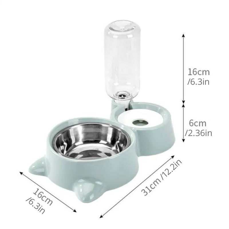 Automatic Pet Water Fountain & Feeder Bowl