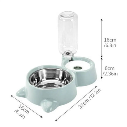Automatic Pet Water Fountain & Feeder Bowl