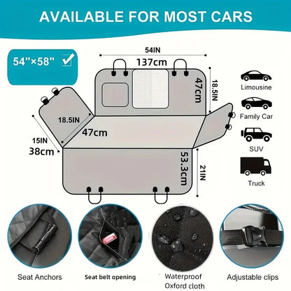 Waterproof Dog Car Seat Hammock Cover – Scratch-Resistant, Eco-Friendly Protector for All Breeds