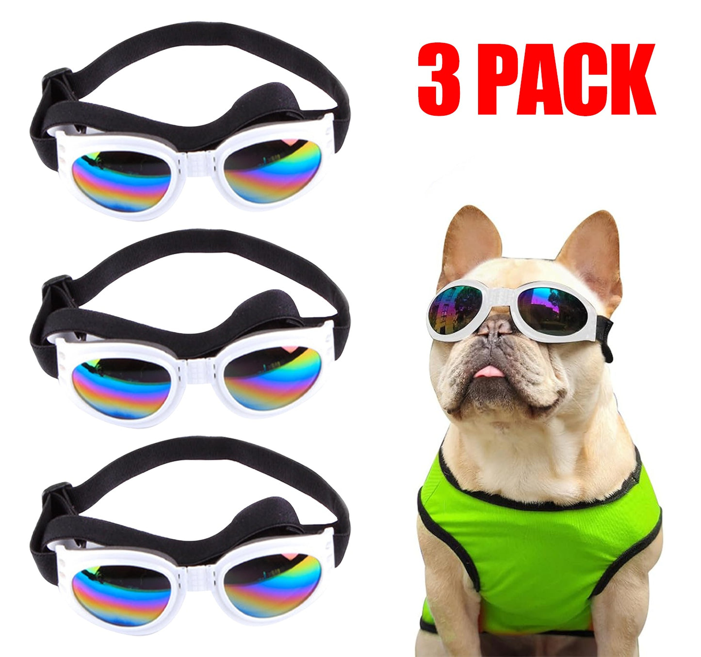 Pet Sunglasses & UV Protective Goggles with Adjustable Strap