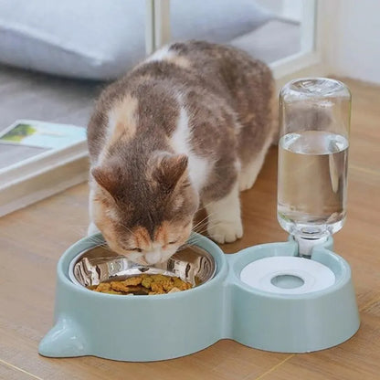 Automatic Pet Water Fountain & Feeder Bowl