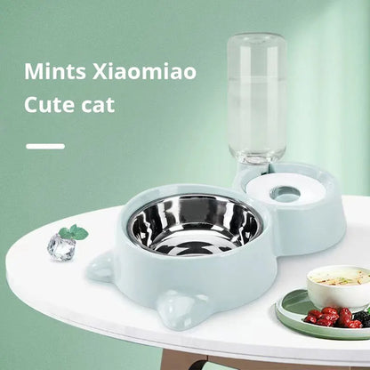 Automatic Pet Water Fountain & Feeder Bowl