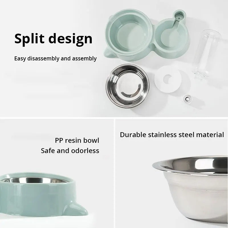 Automatic Pet Water Fountain & Feeder Bowl