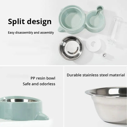 Automatic Pet Water Fountain & Feeder Bowl