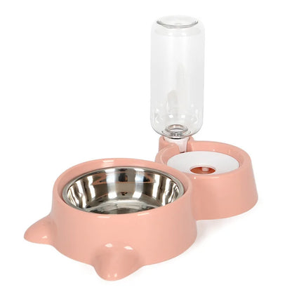 Automatic Pet Water Fountain & Feeder Bowl